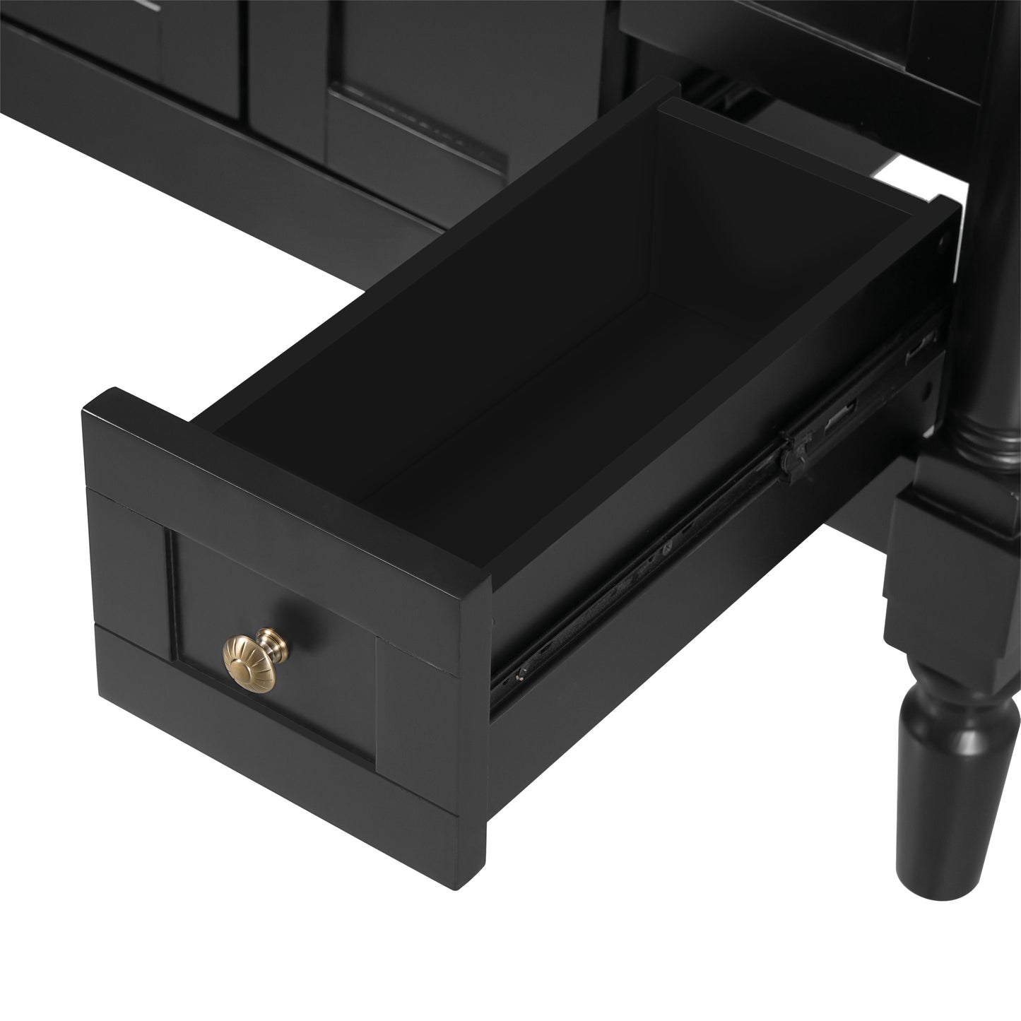 VanityFus Black 30-in Bathroom Vanity Single Sink Combo Ceramic Top 2 Soft-Close Doors 3 Drawers Adjustable Shelves