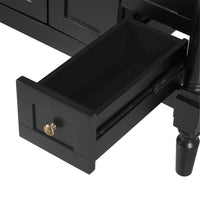 VanityFus Black 30-in Bathroom Vanity Single Sink Combo Ceramic Top 2 Soft-Close Doors 3 Drawers Adjustable Shelves