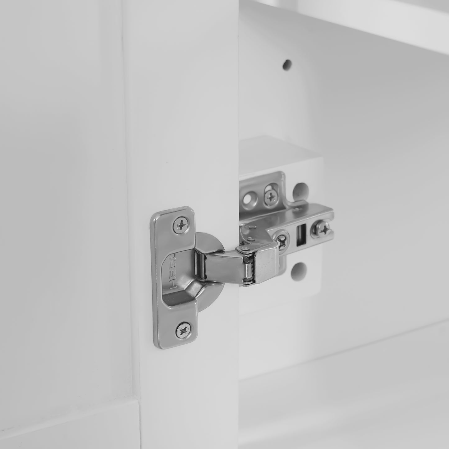 VanityFus White 30-in Bathroom Vanity Single Sink Combo Ceramic Top 2 Soft-Close Doors 3 Drawers Adjustable Shelves