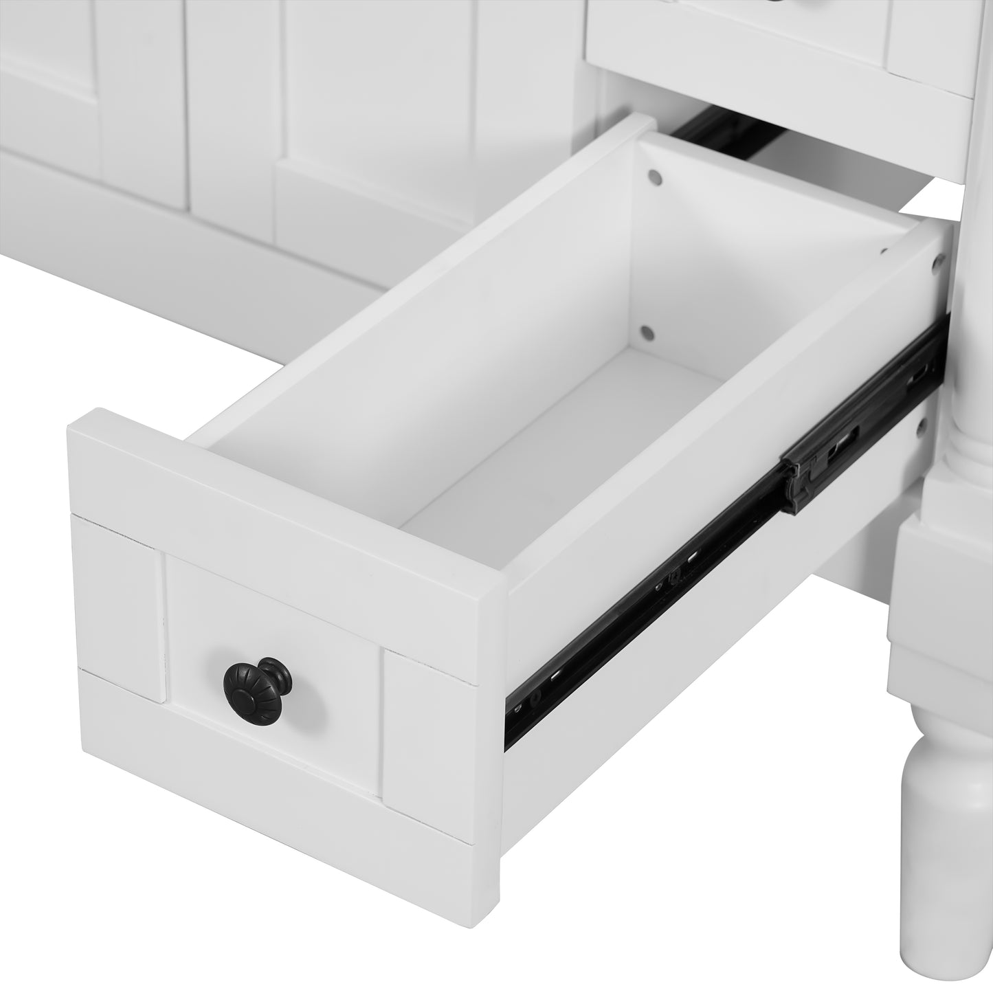 VanityFus White 30-in Bathroom Vanity Single Sink Combo Ceramic Top 2 Soft-Close Doors 3 Drawers Adjustable Shelves