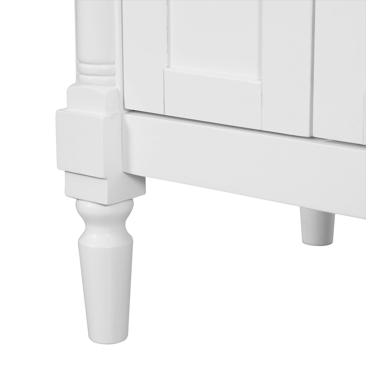 VanityFus White 30-in Bathroom Vanity Single Sink Combo Ceramic Top 2 Soft-Close Doors 3 Drawers Adjustable Shelves