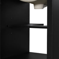 VanityFus Black 20-in Bathroom Vanity Single Sink Combo Ceramic Top 1 Soft-Close Doors 1 Drawer Adjustable shelves