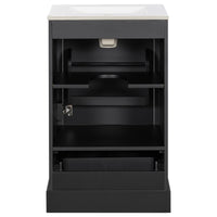 VanityFus Black 20-in Bathroom Vanity Single Sink Combo Ceramic Top 1 Soft-Close Doors 1 Drawer Adjustable shelves
