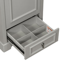 VanityFus Gray 20-in Bathroom Vanity Single Sink Combo Ceramic Top 1 Soft-Close Doors 1 Drawer Adjustable shelves