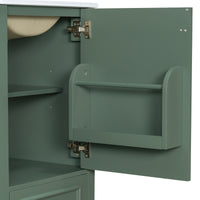 VanityFus Green 20-in Bathroom Vanity Single Sink Combo Ceramic Top 1 Soft-Close Doors 1 Drawer Adjustable shelves