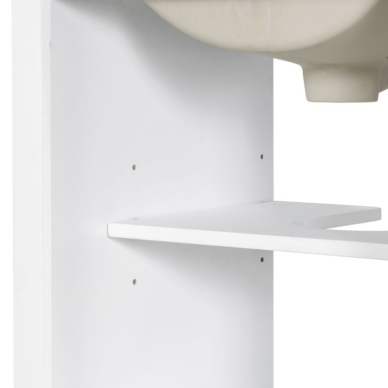 VanityFus White 20-in Bathroom Vanity Single Sink Combo Ceramic Top 1 Soft-Close Doors 1 Drawer Adjustable shelves