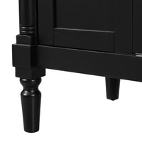 VanityFus Black 36-in Bathroom Vanity Single Sink Combo Ceramic Top 2 Soft-Close Doors 3 Drawers Adjustable Shelves