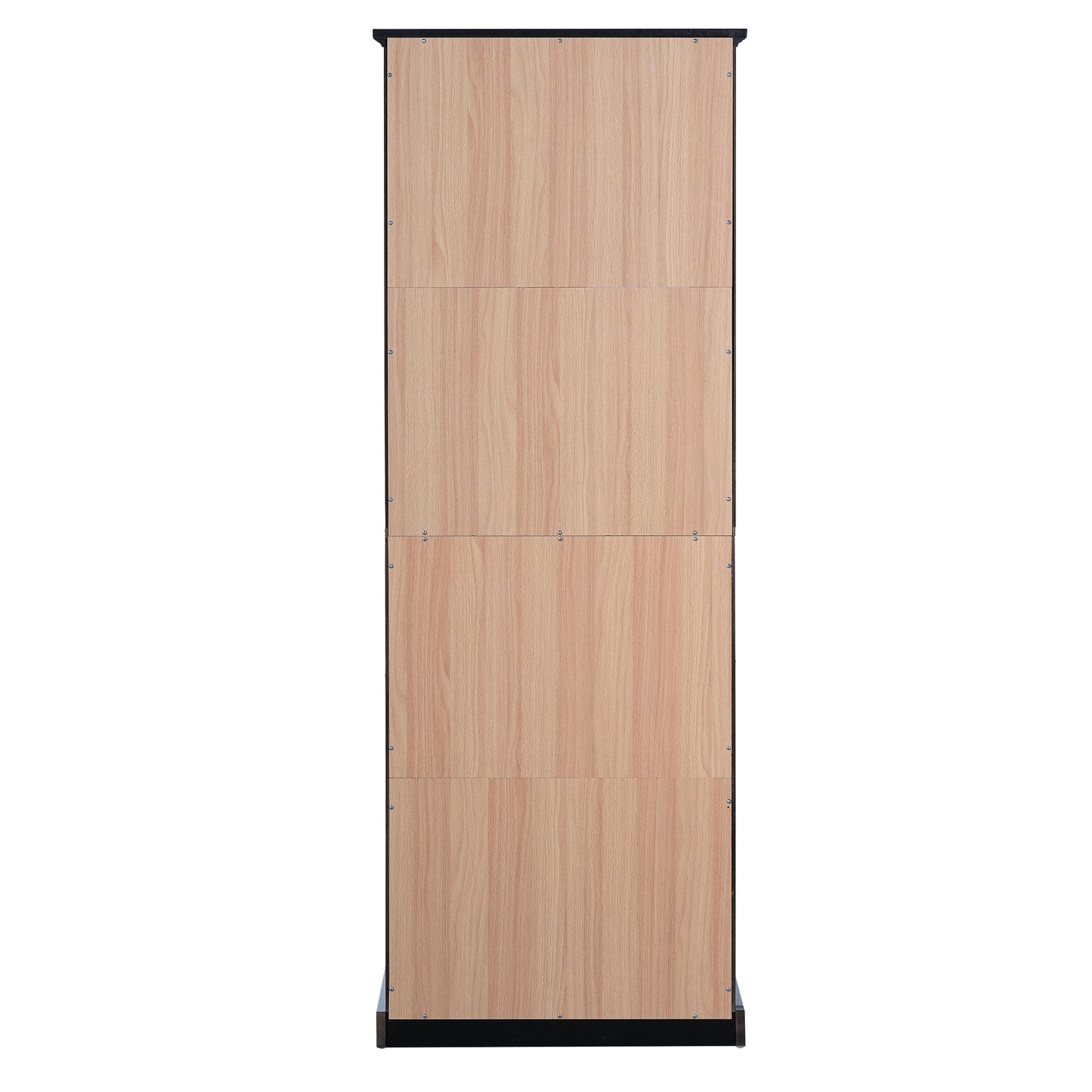 VanityFus Black 15.67-in x 23.96-in x 67.57-in Wood Freestanding Soft Close Linen Cabinet adjustable shelves 4 Soft close doors 1 drawers