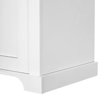 VanityFus White 15.67-in x 23.96-in x 67.57-in Wood Freestanding Soft Close Linen Cabinet adjustable shelves 4 Soft close doors 1 drawers