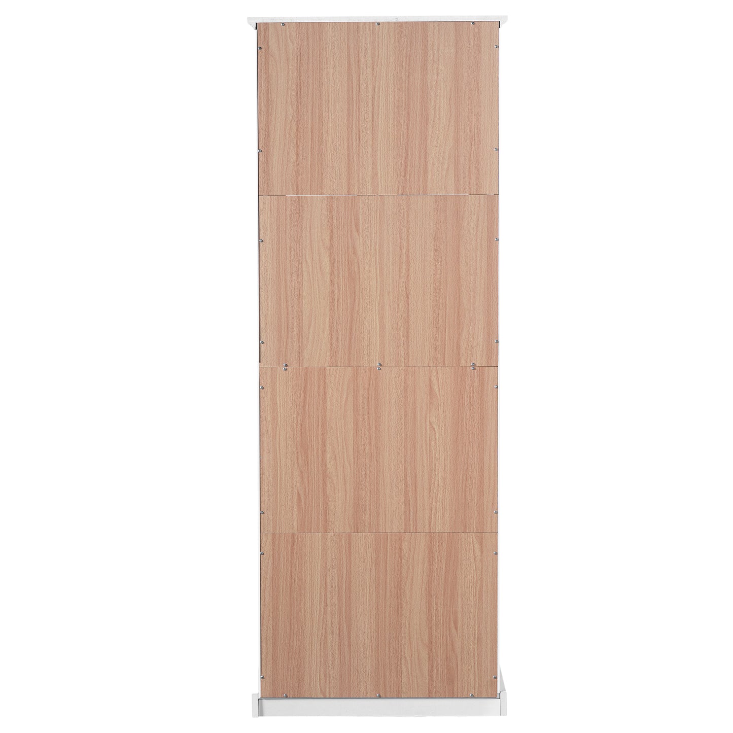 VanityFus White 15.67-in x 23.96-in x 67.57-in Wood Freestanding Soft Close Linen Cabinet adjustable shelves 4 Soft close doors 1 drawers