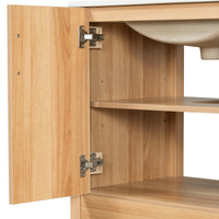 VanityFus 36-in Bathroom Vanity Single Sink Combo Wood Ceramic Top 2 Soft-Close Doors 4 Drawer Adjustable shelves