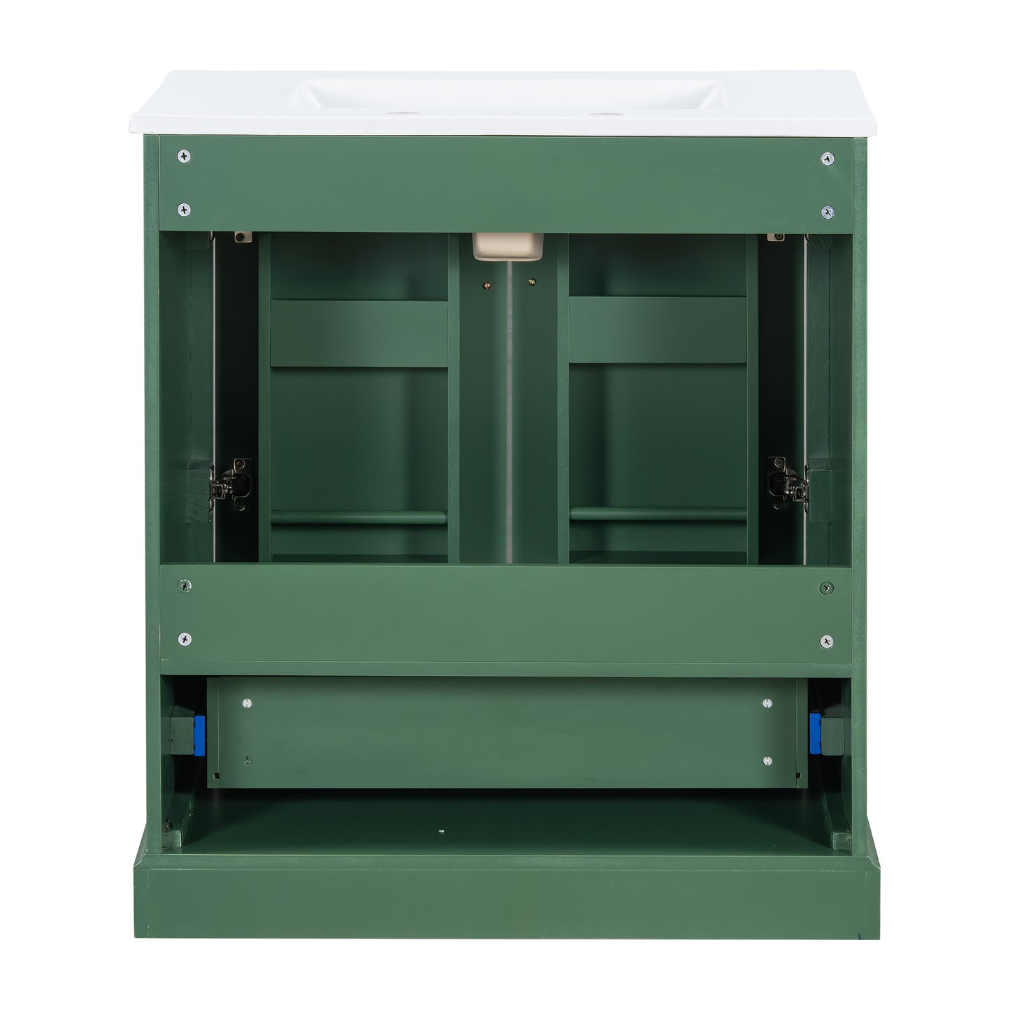 VanityFus 30-in Bathroom Vanity Green Single Sink Combo Ceramic Top 2 Soft-Close Doors 1 Drawer