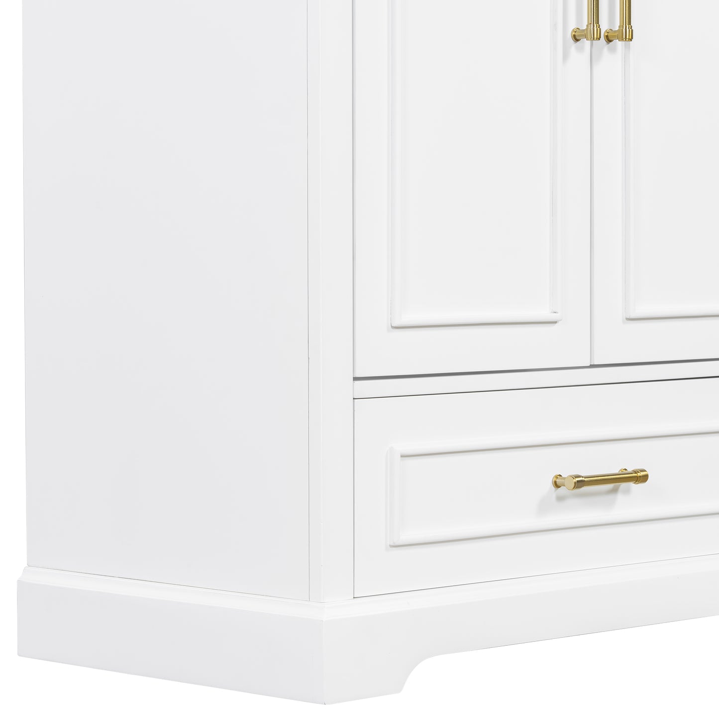 VanityFus 30-in Bathroom Vanity Single White Sink Combo Ceramic Top 2 Soft-Close Doors 1 Drawer