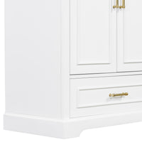VanityFus 30-in Bathroom Vanity Single White Sink Combo Ceramic Top 2 Soft-Close Doors 1 Drawer