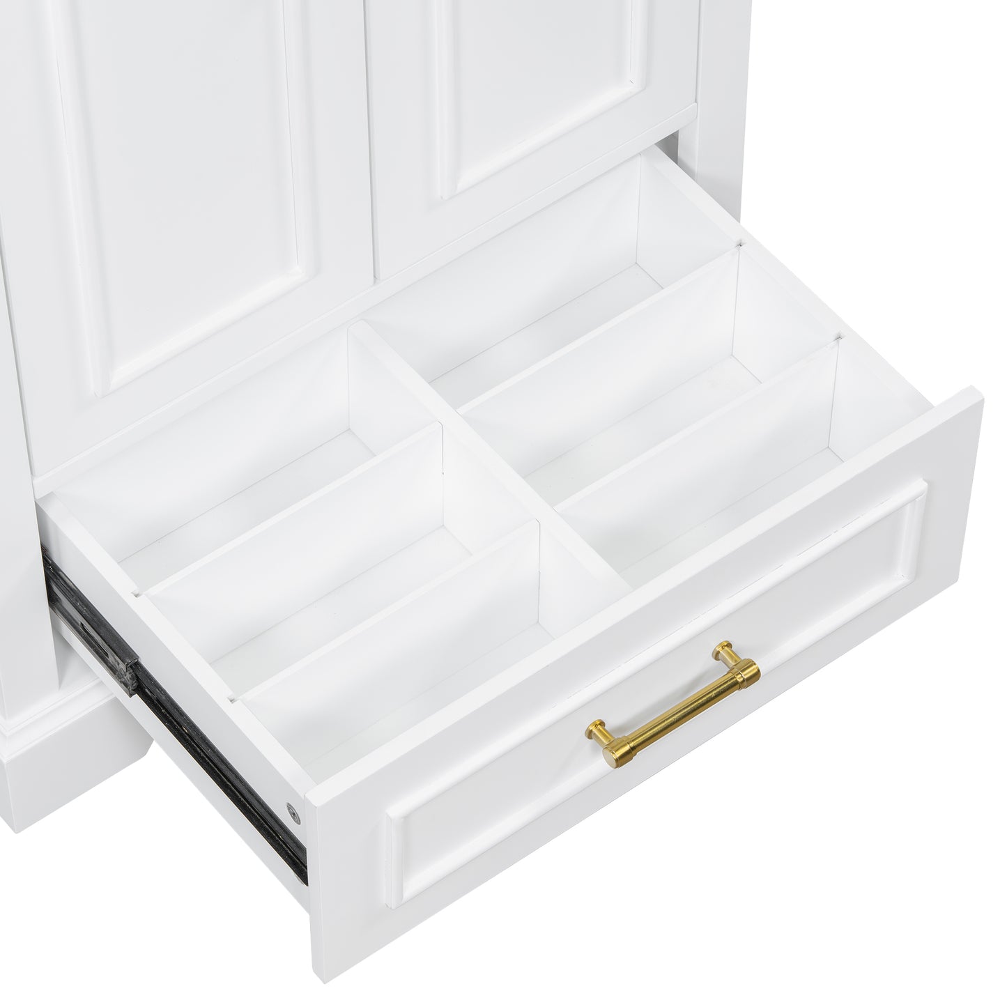 VanityFus 30-in Bathroom Vanity Single White Sink Combo Ceramic Top 2 Soft-Close Doors 1 Drawer
