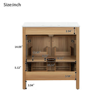 VanityFus 30-in Bathroom Vanity Single Sink Combo Wood Ceramic Top 2 Soft-Close Doors 1 Drawer