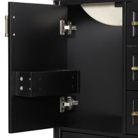 VanityFus Black 24-in Bathroom Vanity Single Sink Combo Ceramic Top 1 Soft-Close Doors 3 Drawers