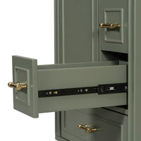 VanityFus Green 24-in Bathroom Vanity Single Sink Combo Ceramic Top 1 Soft-Close Doors 3 Drawers