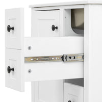 VanityFus White 24-in Bathroom Vanity Single Sink Combo Ceramic Top 1 Soft-Close Doors 3 Drawers