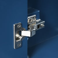 VanityFus 36-in Blue Bathroom Vanity Single Sink Combo Ceramic Top 2 Soft-Close Doors 5 Drawers