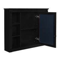 VanityFus 35.1-in Black Bathroom Vanity Single Sink Medicine Cabinet Combo with Ceramic Top Undermount 3 Soft Close Doors 2 Drawers (Mirror Included) Adjustable Shelves