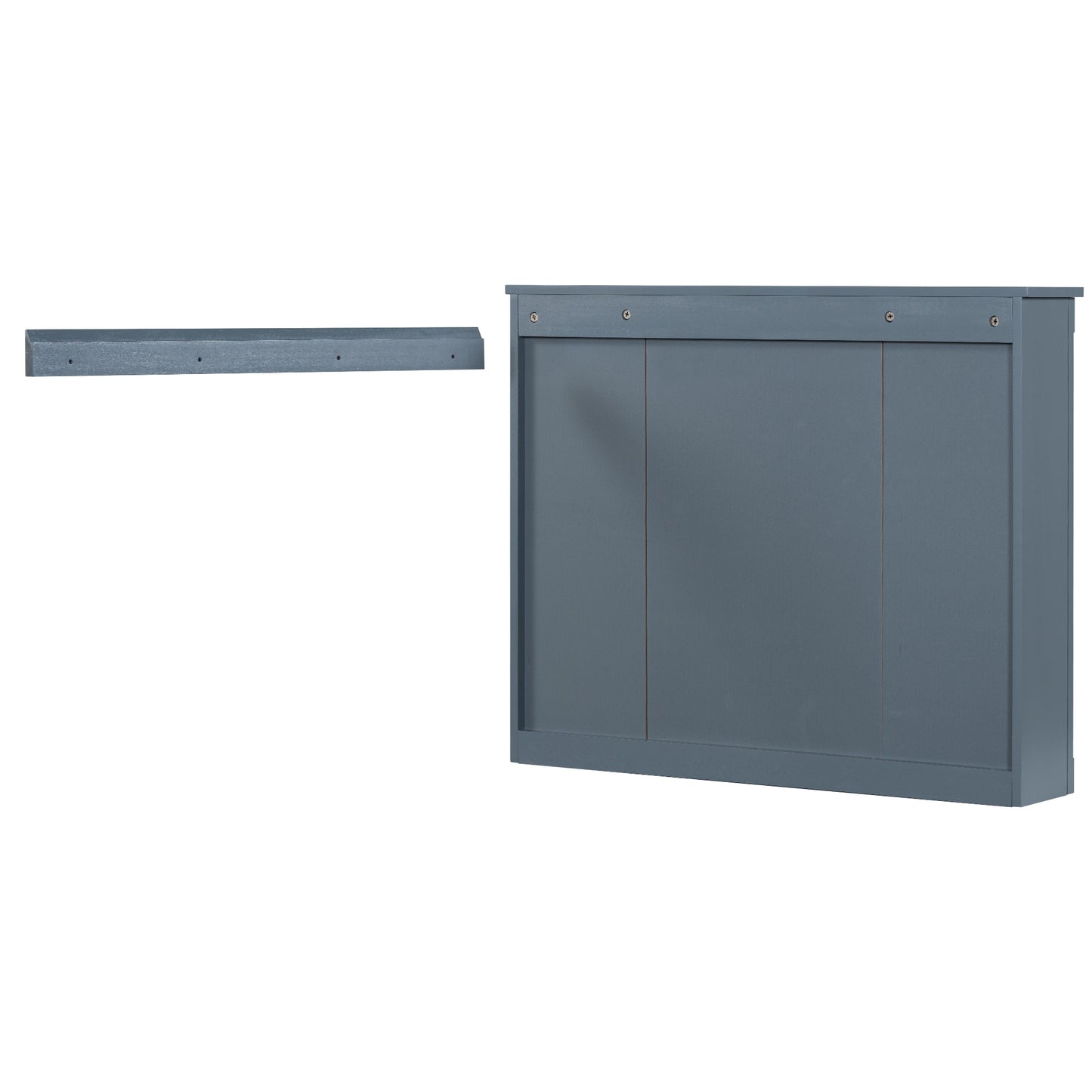 VanityFus 35.1-in Blue Bathroom Vanity Single Sink Medicine Cabinet Combo with Ceramic Top Undermount 3 Soft Close Doors 2 Drawers (Mirror Included) Adjustable Shelves