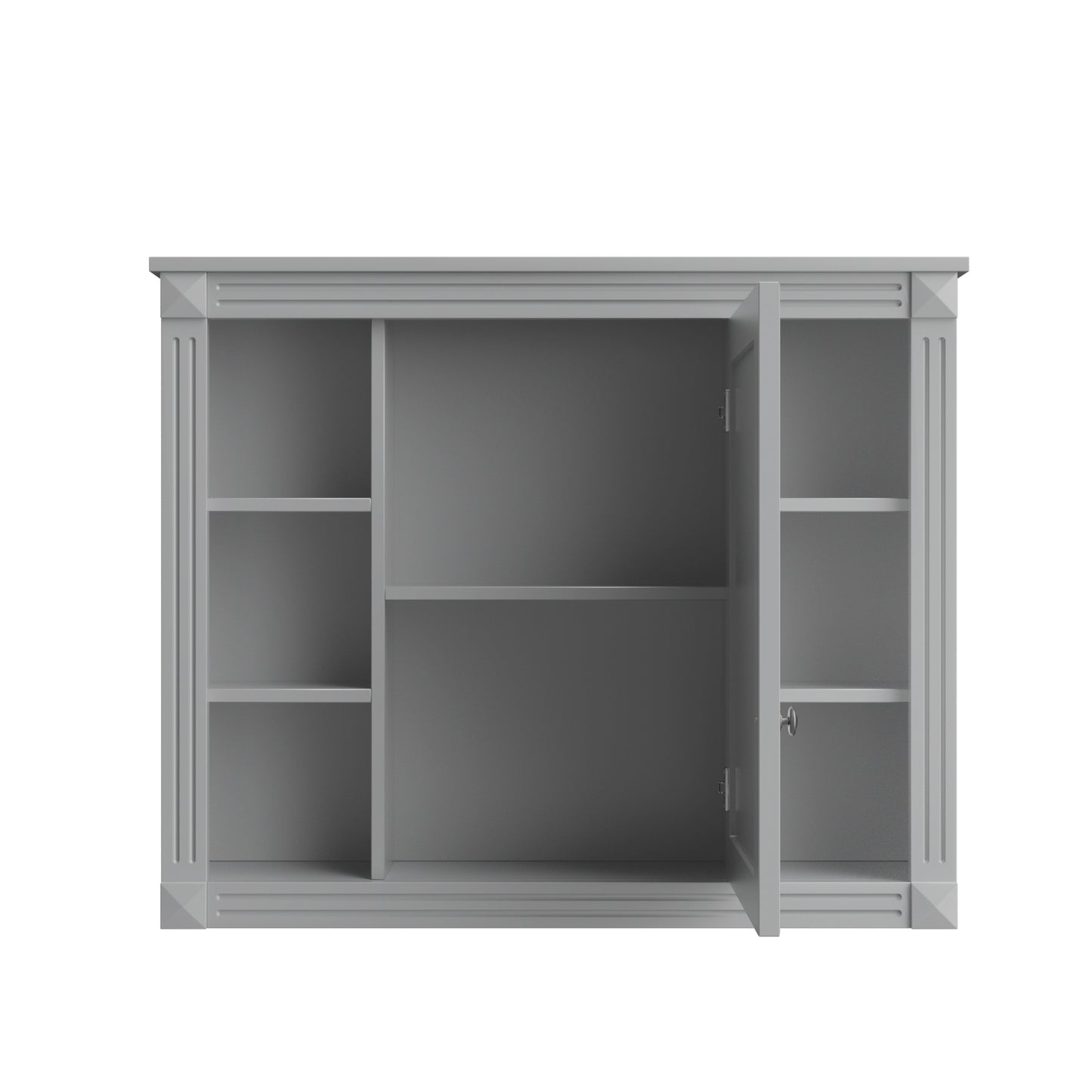 VanityFus 35.1-in Gray Bathroom Vanity Single Sink Combo with Ceramic Top Undermount 3 Soft Close Doors 2 Drawers Adjustable Shelves