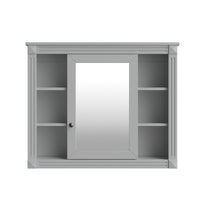VanityFus 35.1-in Gray Bathroom Vanity Single Sink Combo with Ceramic Top Undermount 3 Soft Close Doors 2 Drawers Adjustable Shelves