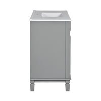 VanityFus 35.1-in Gray Bathroom Vanity Single Sink Combo with Ceramic Top Undermount 3 Soft Close Doors 2 Drawers Adjustable Shelves