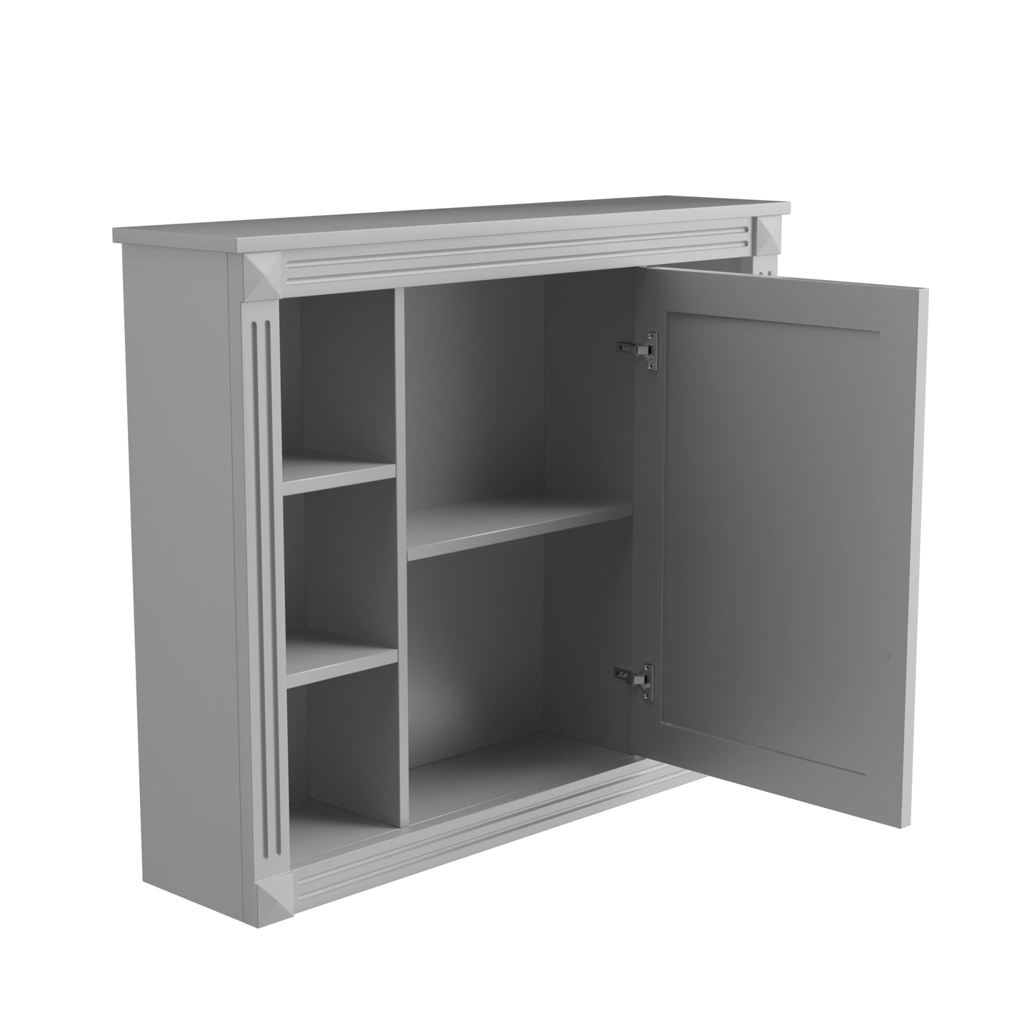 VanityFus 35.1-in Gray Bathroom Vanity Single Sink Combo with Ceramic Top Undermount 3 Soft Close Doors 2 Drawers Adjustable Shelves