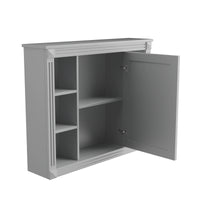 VanityFus 35.1-in Gray Bathroom Vanity Single Sink Combo with Ceramic Top Undermount 3 Soft Close Doors 2 Drawers Adjustable Shelves