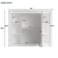 VanityFus 35.1-in White Bathroom Vanity Single Sink Combo with Ceramic Top Undermount 3 Soft Close Doors 2 Drawers Adjustable Shelves