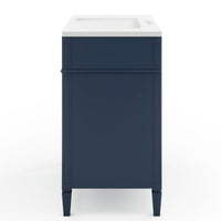 VanityFus 36-in Blue Bathroom Vanity Undermount Single Sink Combo Resin Top with 1 Soft Close Door 3 Drawers Adjustable Shelves