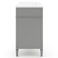 VanityFus 36-in Grey Bathroom Vanity Undermount Single Sink Combo Resin Top with 1 Soft Close Door 3 Drawers Adjustable Shelves