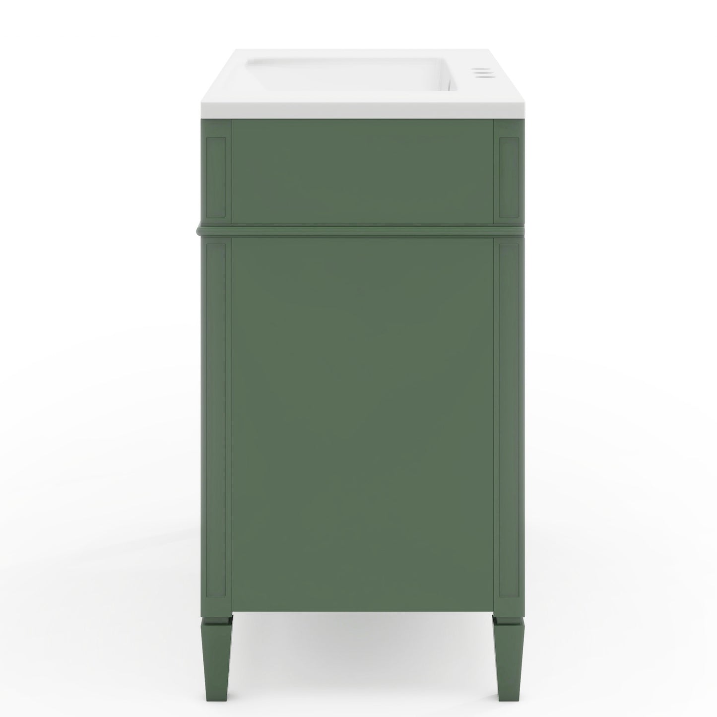 VanityFus 36-in Green Bathroom Vanity Undermount Single Sink Combo Resin Top with 1 Soft Close Door 3 Drawers Adjustable Shelves