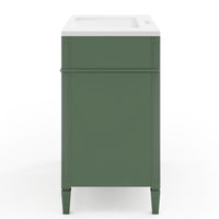 VanityFus 36-in Green Bathroom Vanity Undermount Single Sink Combo Resin Top with 1 Soft Close Door 3 Drawers Adjustable Shelves