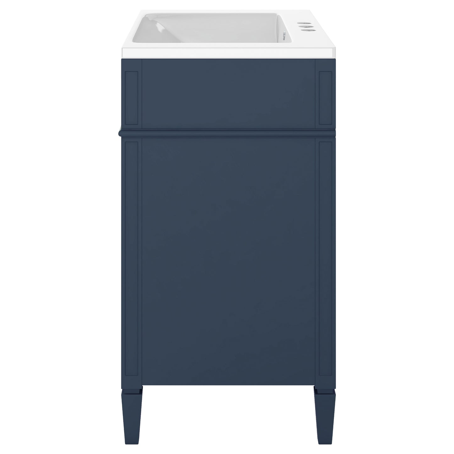 VanityFus 30-in Blue Bathroom Vanity Single Sink Combo with Resin Top Undermount 1 Soft Close Door 3 Drawers Adjustable Shelves