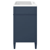 VanityFus 30-in Blue Bathroom Vanity Single Sink Combo with Resin Top Undermount 1 Soft Close Door 3 Drawers Adjustable Shelves