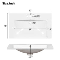 VanityFus 30-in White Bathroom Vanity Single Sink Combo with Resin Top Undermount 1 Soft Close Door 3 Drawers Adjustable Shelves