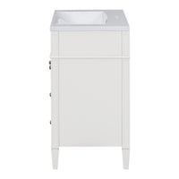 VanityFus 30-in White Bathroom Vanity Single Sink Combo with Resin Top Undermount 1 Soft Close Door 3 Drawers Adjustable Shelves