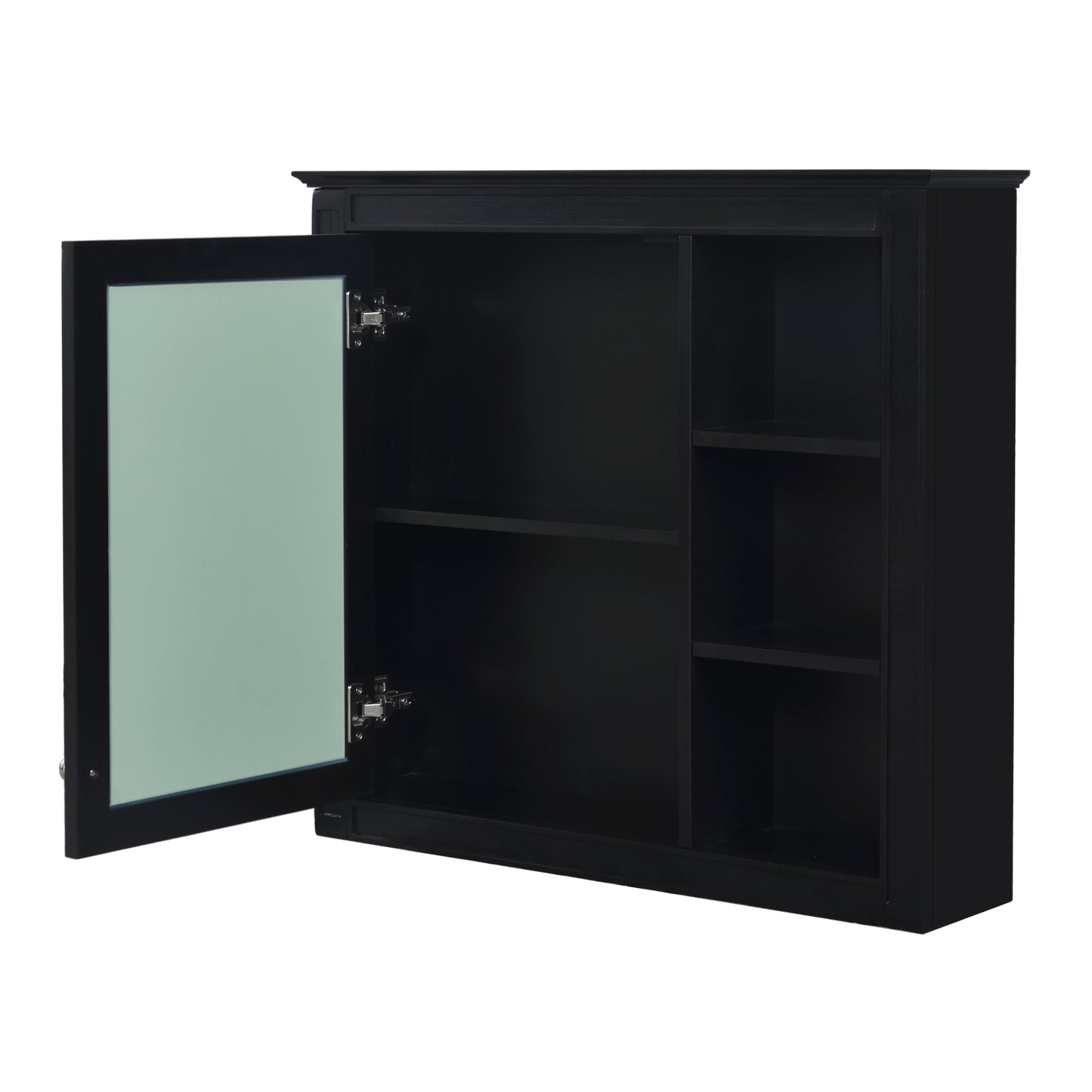 VanityFus 30-in Black Bathroom Vanity Single Sink Medicine Cabinet Combo with Ceramic Top Undermount 2 Soft Close Doors 3 Drawers (Mirror Included) Adjustable Shelves