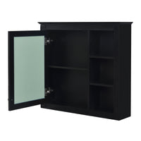 VanityFus 30-in Black Bathroom Vanity Single Sink Medicine Cabinet Combo with Ceramic Top Undermount 2 Soft Close Doors 3 Drawers (Mirror Included) Adjustable Shelves