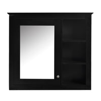VanityFus 30-in Black Bathroom Vanity Single Sink Medicine Cabinet Combo with Ceramic Top Undermount 2 Soft Close Doors 3 Drawers (Mirror Included) Adjustable Shelves