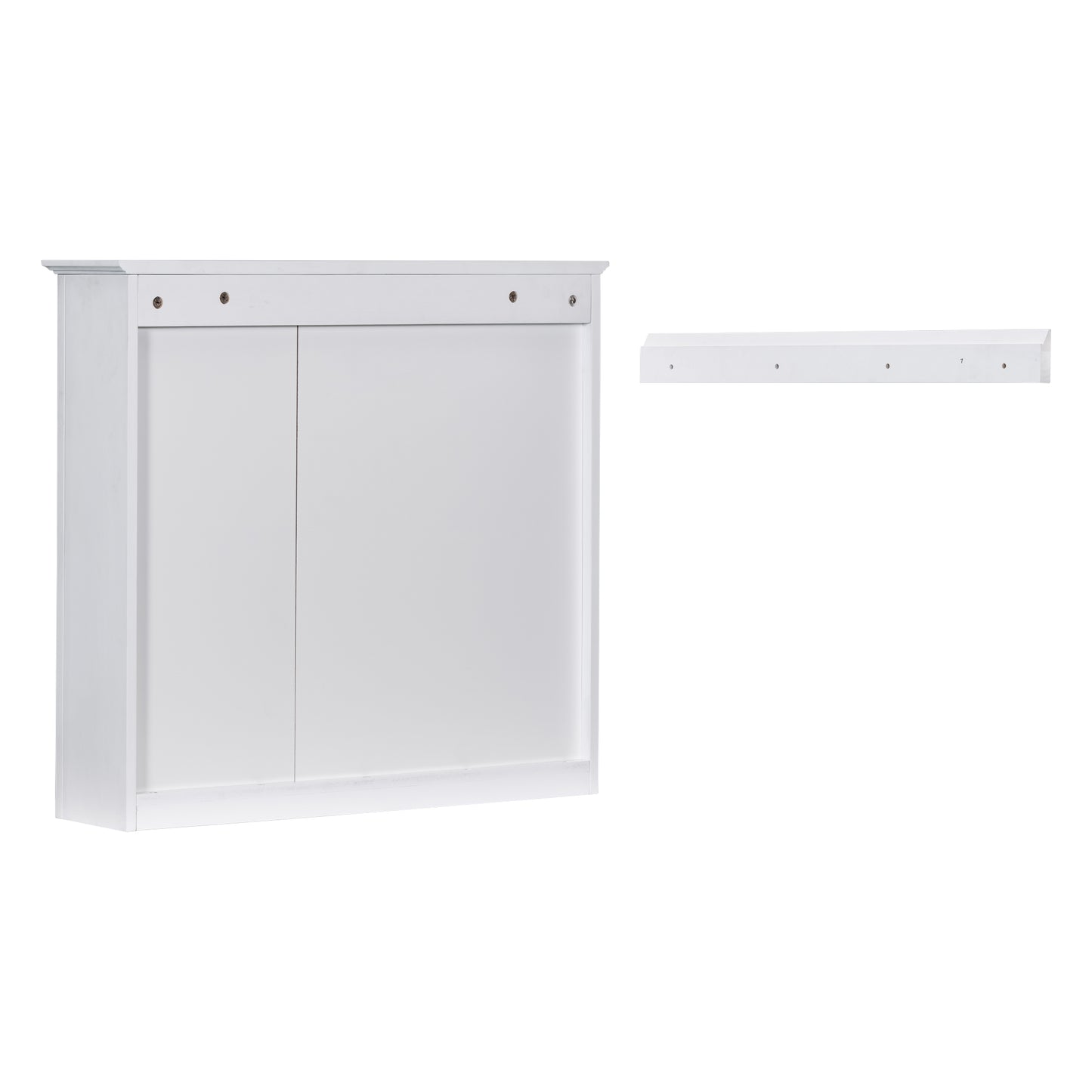 VanityFus 30-in White Bathroom Vanity Single Sink Medicine Cabinet Combo with Ceramic Top Undermount 1 Soft Close Door 3 Drawers (Mirror Included)