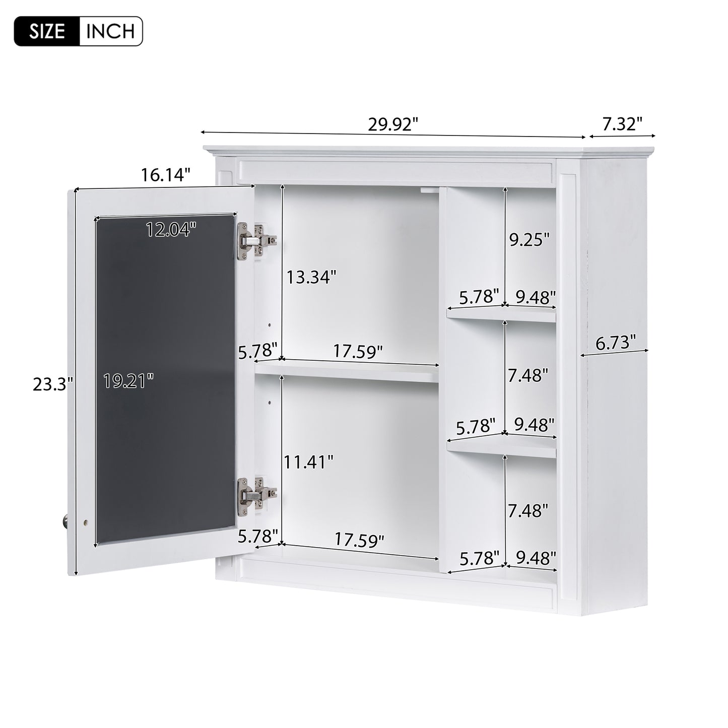 VanityFus 30-in White Bathroom Vanity Single Sink Medicine Cabinet Combo with Ceramic Top Undermount 1 Soft Close Door 3 Drawers (Mirror Included)