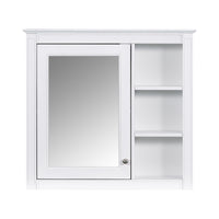 VanityFus 30-in White Bathroom Vanity Single Sink Medicine Cabinet Combo with Ceramic Top Undermount 1 Soft Close Door 3 Drawers (Mirror Included)