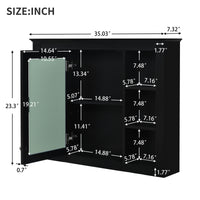 VanityFus 36-in Black Bathroom Vanity Single Sink Combo with Ceramic Top Undermount 2 Soft Close Doors 3 Drawers Adjustable Shelves
