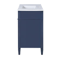 VanityFus 36-in Blue Bathroom Vanity Single Sink Combo with Ceramic Top Undermount 2 Soft Close Doors 3 Drawers Adjustable Shelves