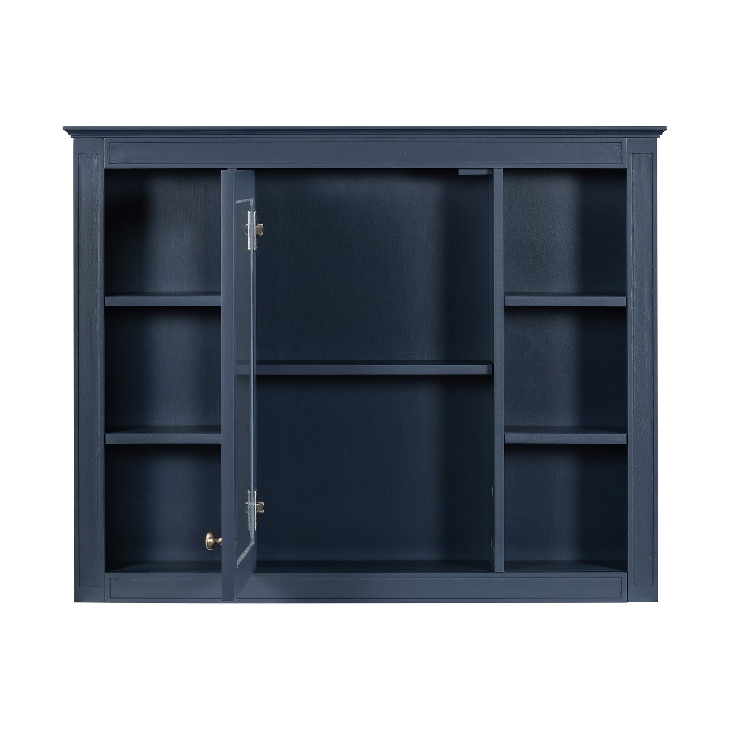 VanityFus 36-in Blue Bathroom Vanity Single Sink Medicine Cabinet Combo with Ceramic Top Undermount 2 Soft Close Doors 3 Drawers Adjustable Shelves (Mirror Included)