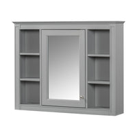 VanityFus 36-in Gray Bathroom Vanity Single Sink Medicine Cabinet Combo with Ceramic Top Undermount 2 Soft Close Doors 3 Drawers (Mirror Included) Adjustable Shelves